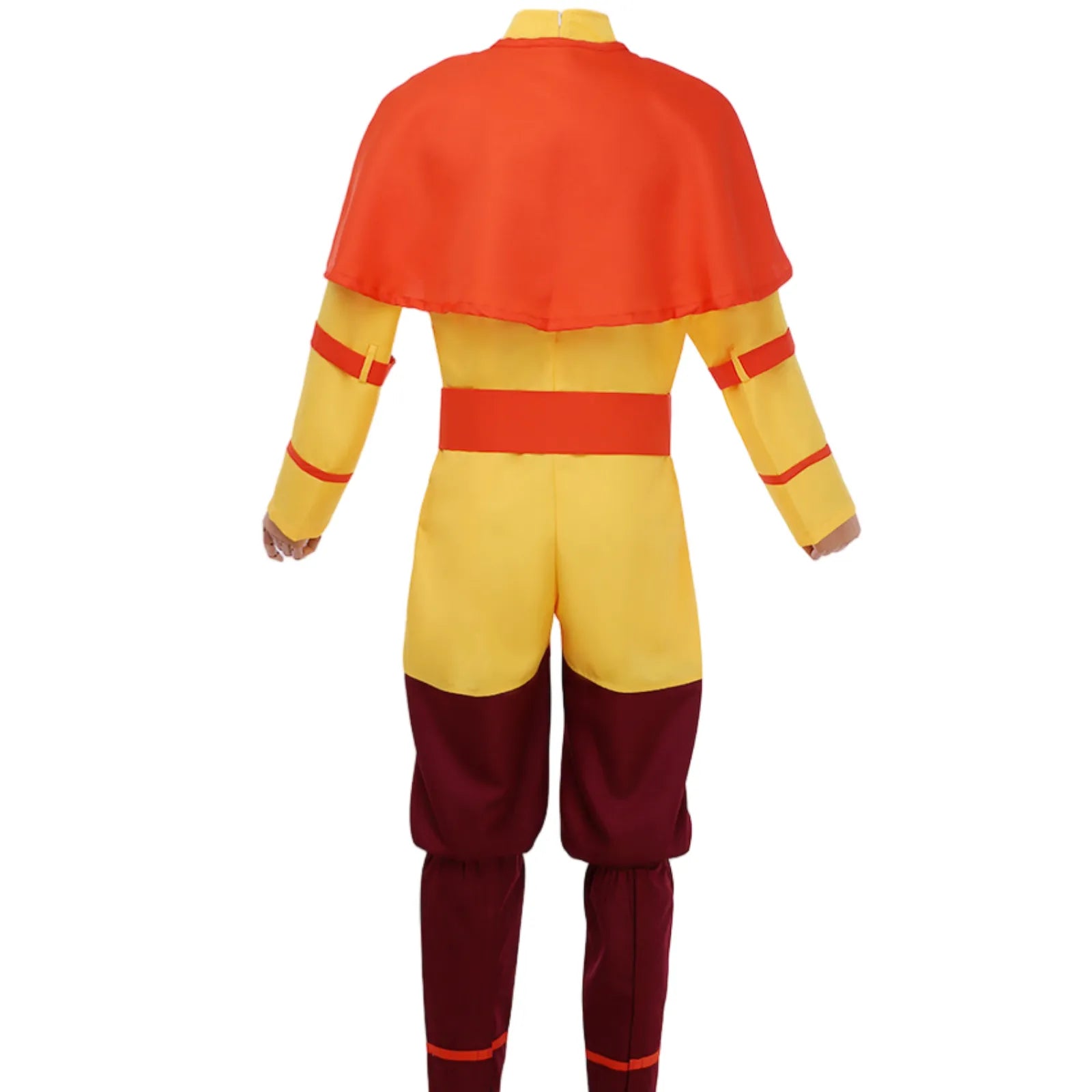 back side full body shot of aang avatar the last airbender cosplay outfit
