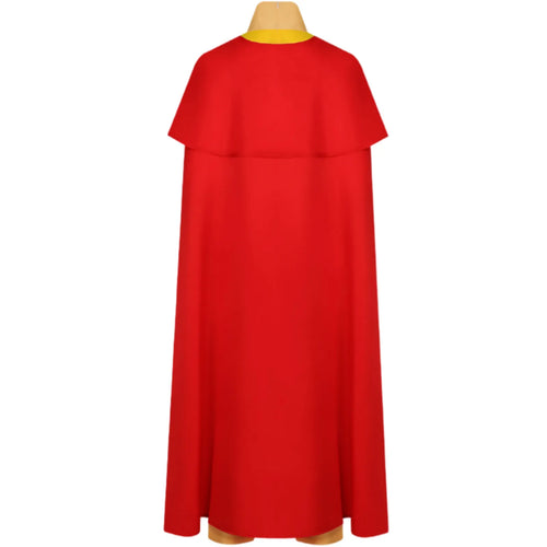red long cape back side shot for aang avatar cosplay costume