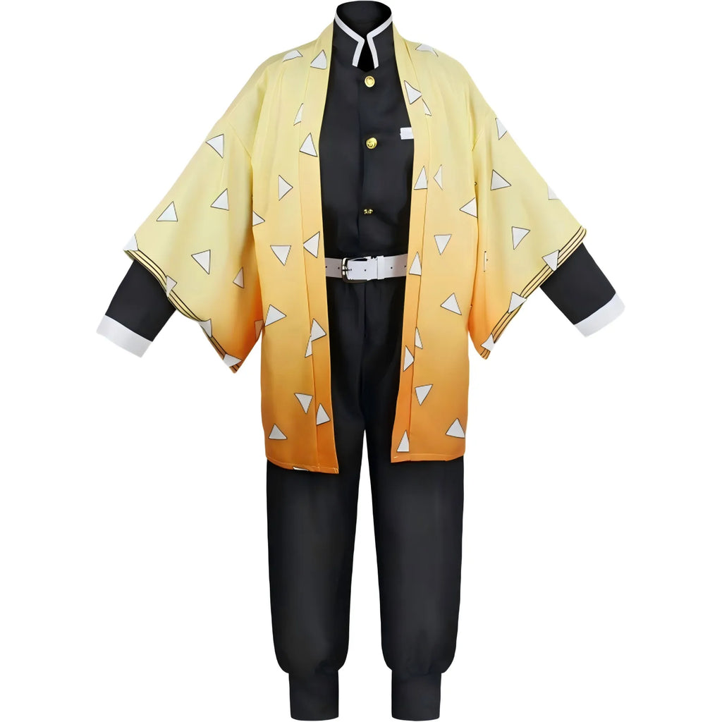 full zenitsu cosplay costume haori and uniform front view
