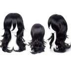mha aizawa shouta cos wig black medium wavy layered hair