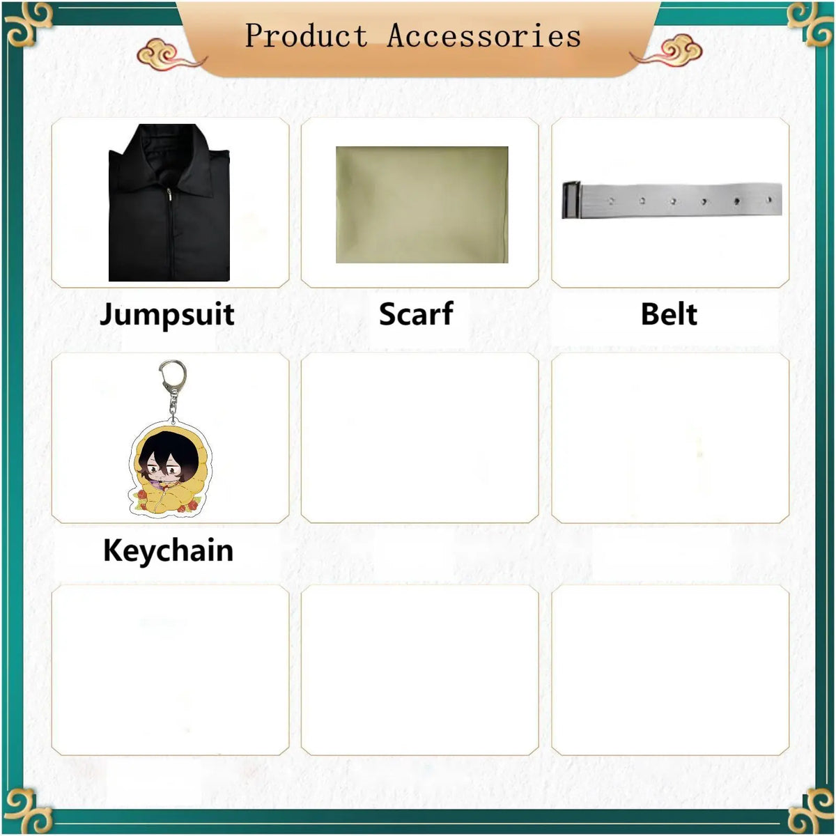 my hero academia aizawa shouta costume accessories jumpsuit scarf belt keychain