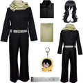 my hero academia aizawa shouta cosplay costume jumpsuit scarf belt wig keychain