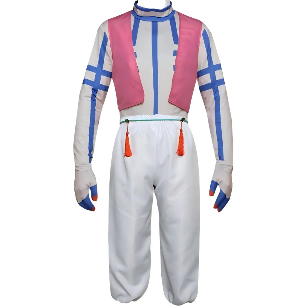 front view of akaza cosplay outfit on model