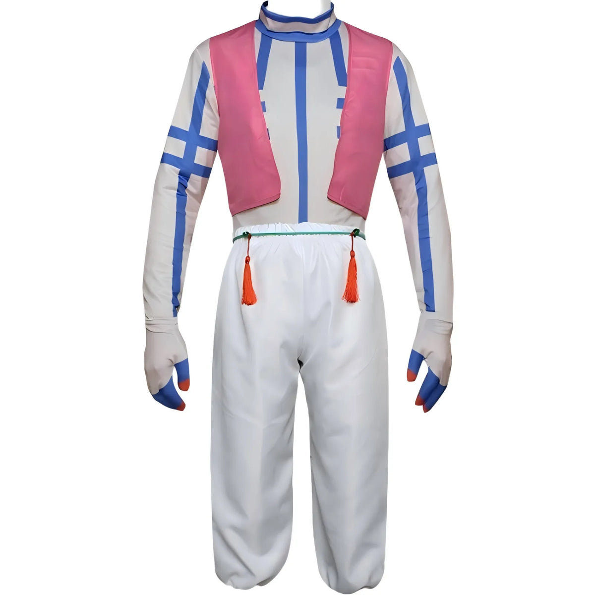 front view of akaza cosplay outfit on model