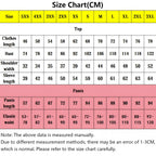 akaza cosplay costume size chart with measurement table