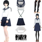 amanai riko cosplay costume full set, sailor uniform with wig, socks and accessories