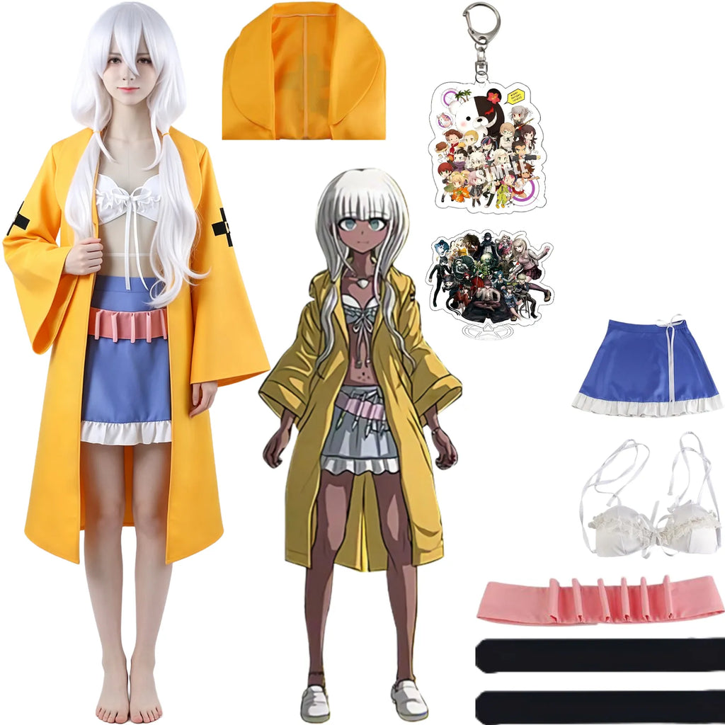angie yonaga cosplay costume full set with wig and accessories, white background