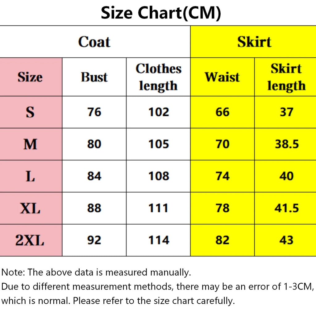 angie yonaga cosplay costume size chart in centimeters
