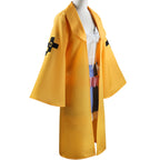 angie yonaga cosplay yellow long robe side shot on mannequin