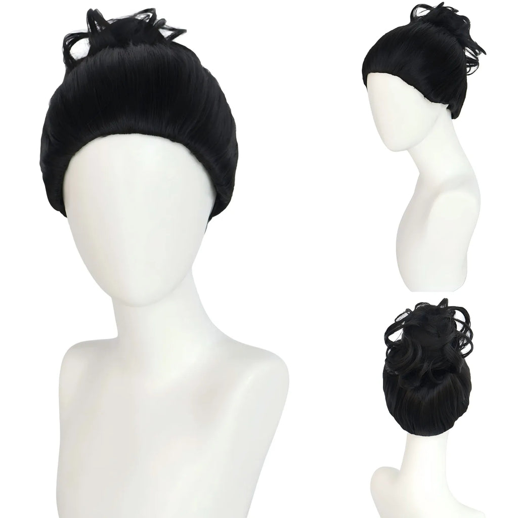 aoi todo cos wig, black updo topknot wig for jujutsu kaisen aoi todo cosplay