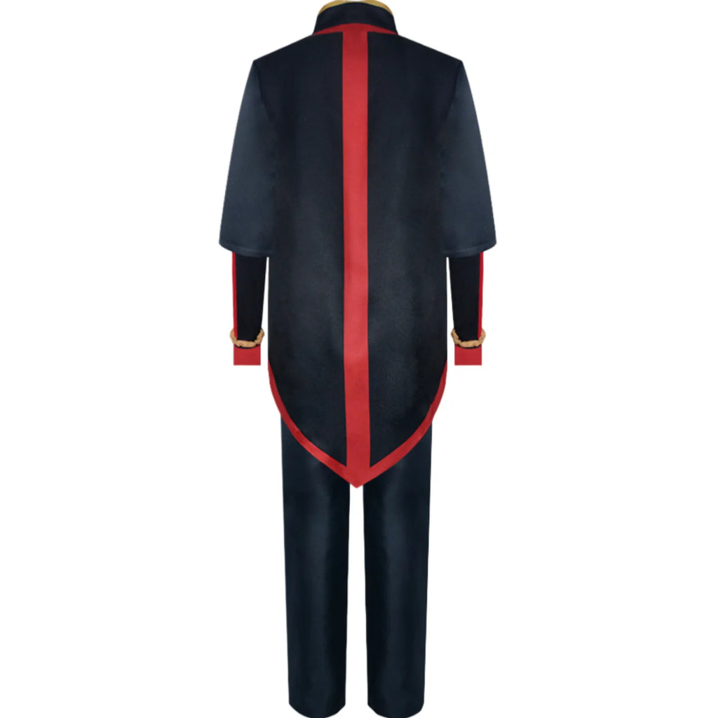 black red fire nation cosplay outfit back side full view