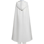 back view white hooded cloak for himmel frieren cosplay long warrior cape costume accessory