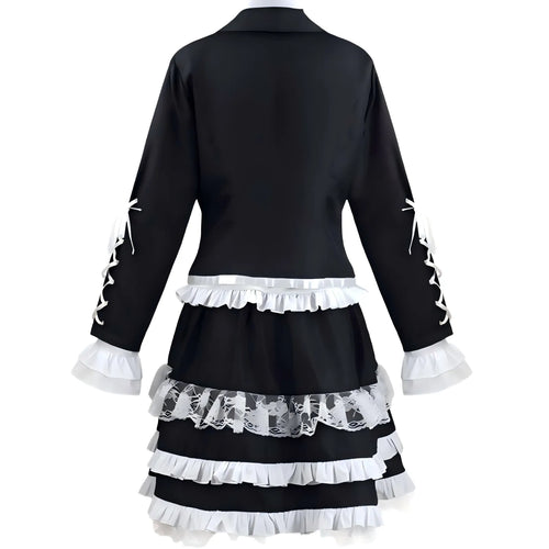 celestia ludenberg black lolita cos suit back