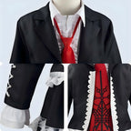 celestia ludenberg cos suit lace and tie details