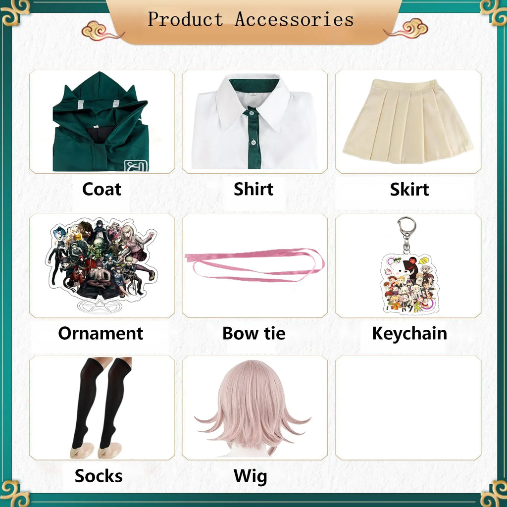 chiaki nanami cosplay full accessories display chart