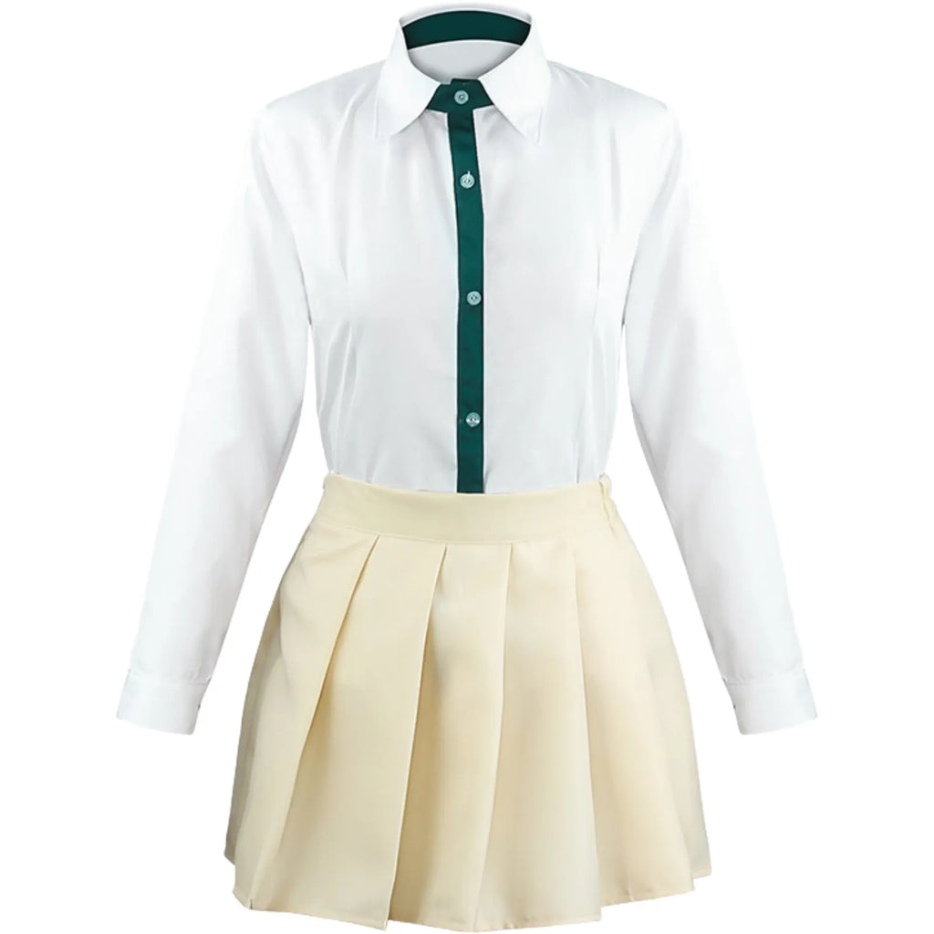chiaki nanami cosplay white shirt and beige pleated skirt