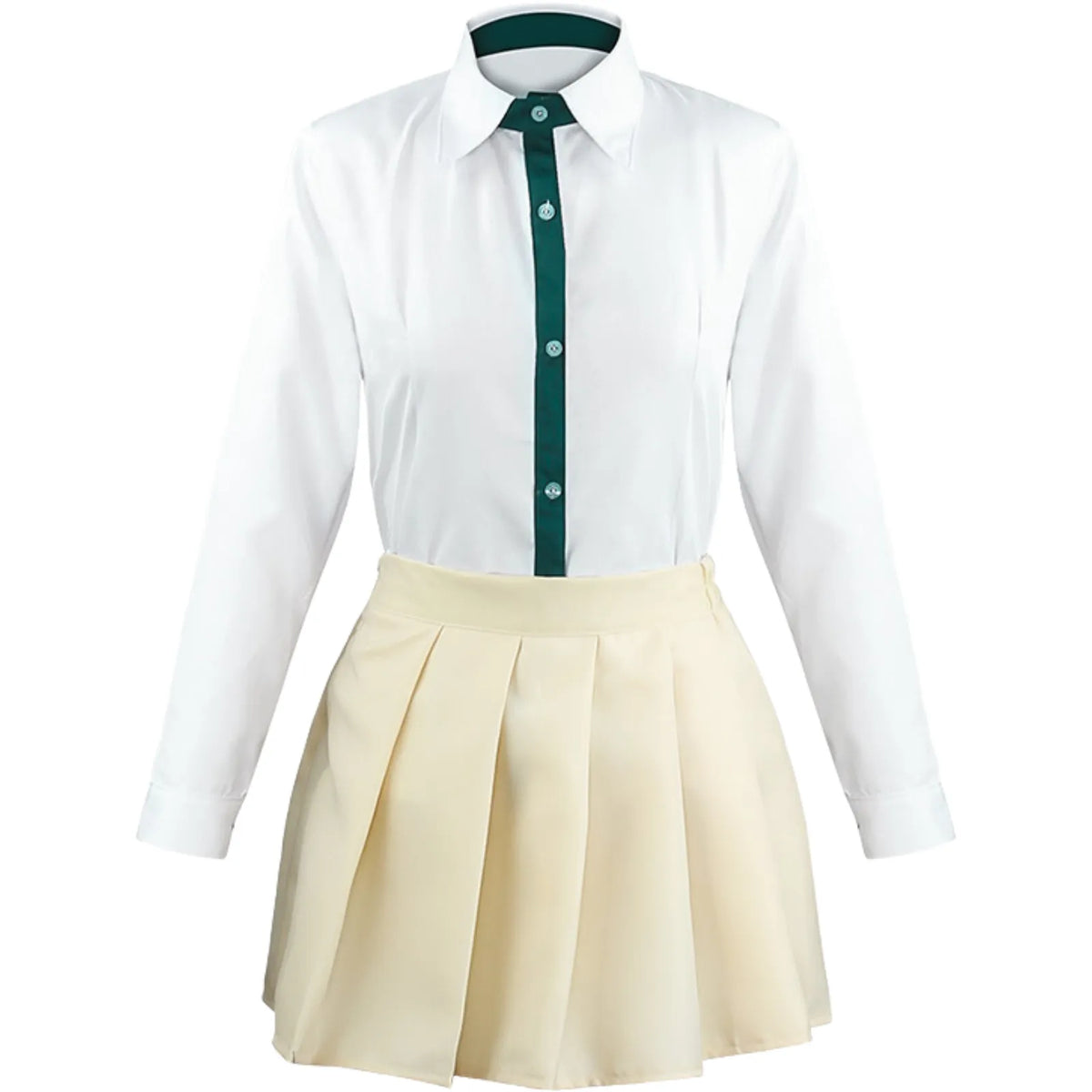chiaki nanami cosplay white shirt and beige pleated skirt