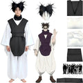 choso cosplay set with spiky black wig, full outfit and character art reference