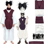 choso cosplay set with spiky black wig, full outfit and character reference art