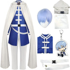 himmel frieren at the funeral full cosplay set blue outfit white hooded cape matching anime wi
