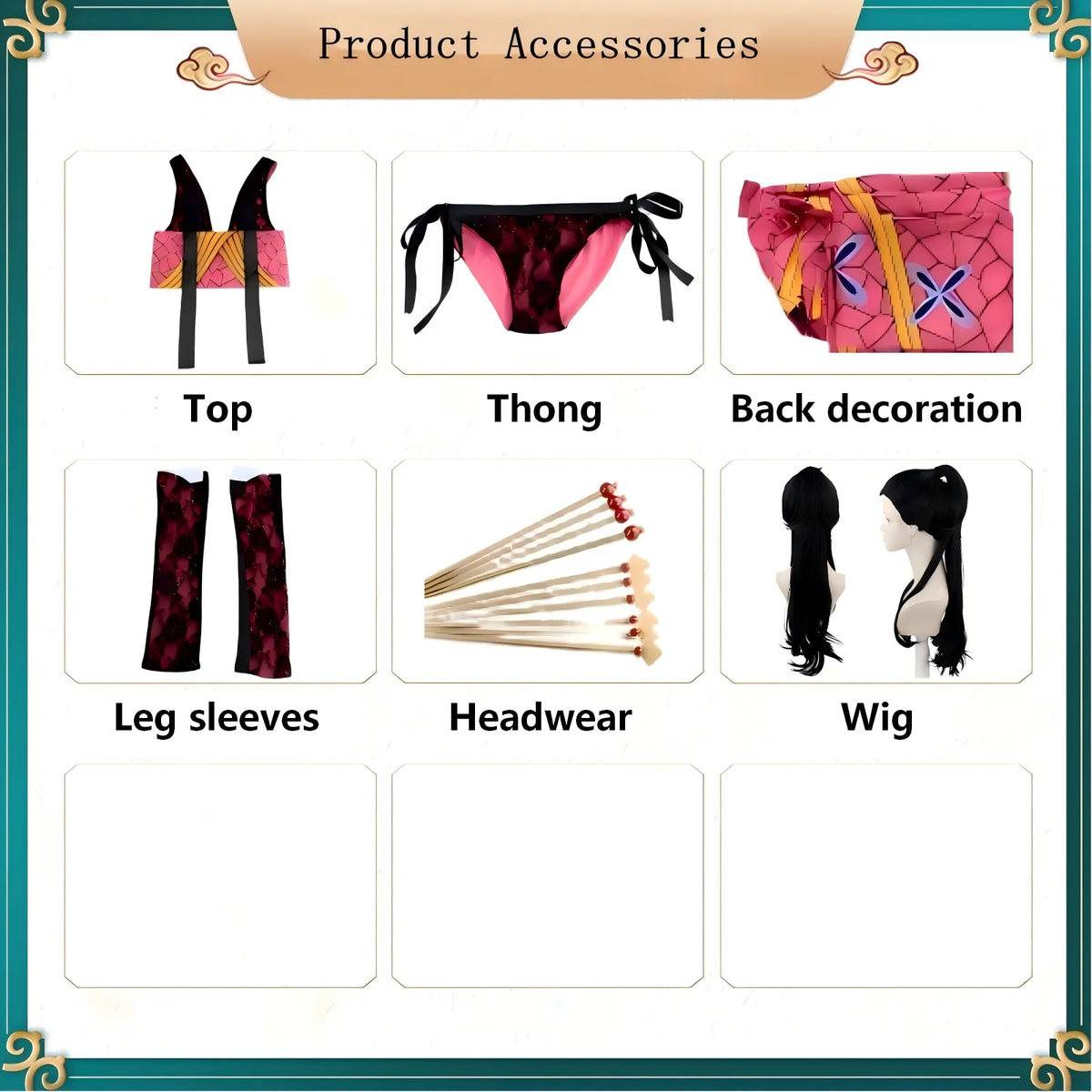 daki cosplay costume product accessories chart display