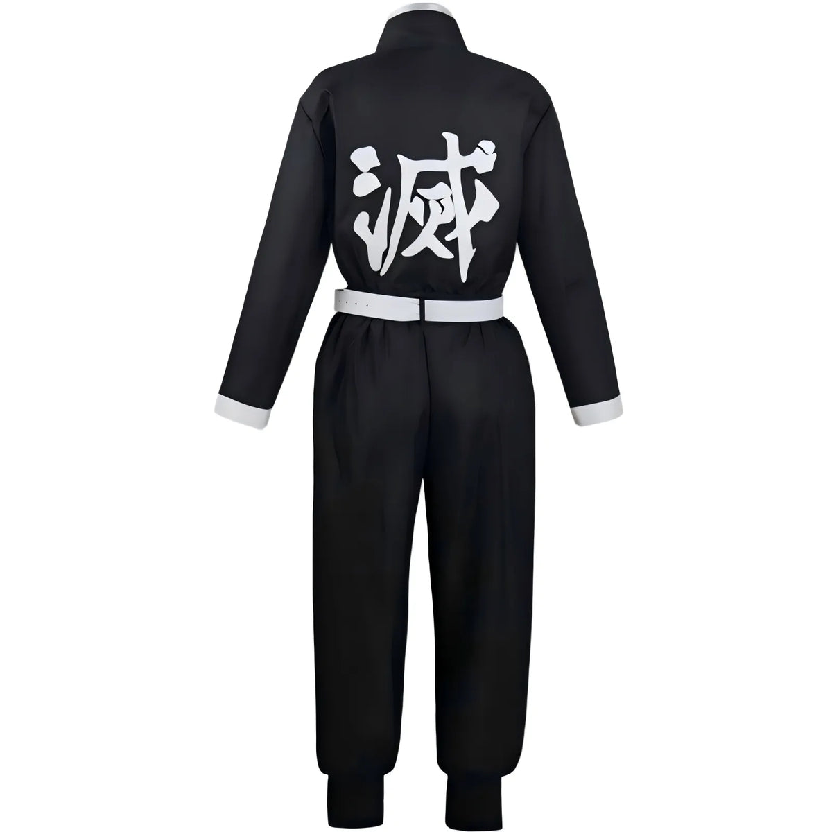 black slayer uniform back with white kanji character