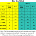 frieren cosplay size chart cm measurement knit cardigan white dress bust waist length sizing guide