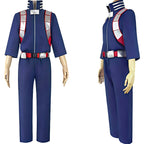 front and side display shoto todoroki cosplay navy hero training jumpsuit silver shoulder pad