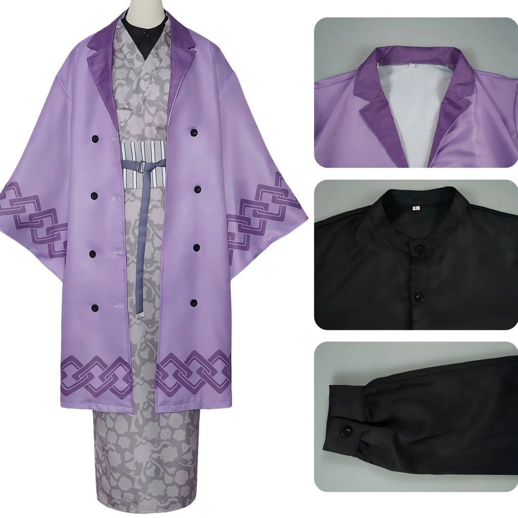 genya shinazugawa costume fabric and collar close‑up