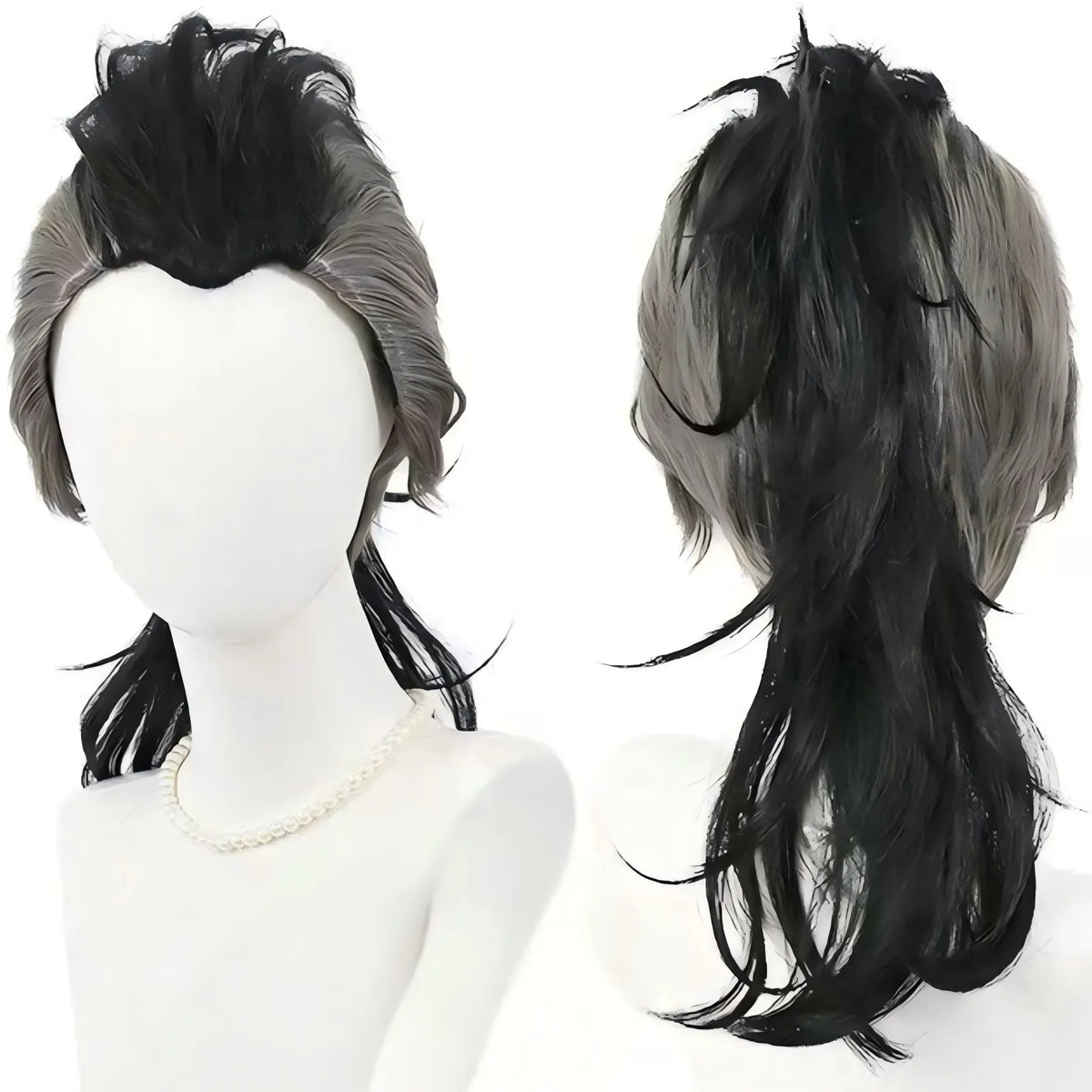 genya shinazugawa cosplay wig front and back display