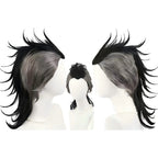black grey gradient spiky wig for genya shinazugawa cosplay