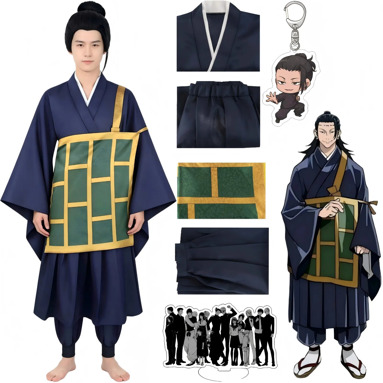 geto suguru full cosplay outfit with accessories display