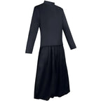side view of geto suguru black cosplay suit