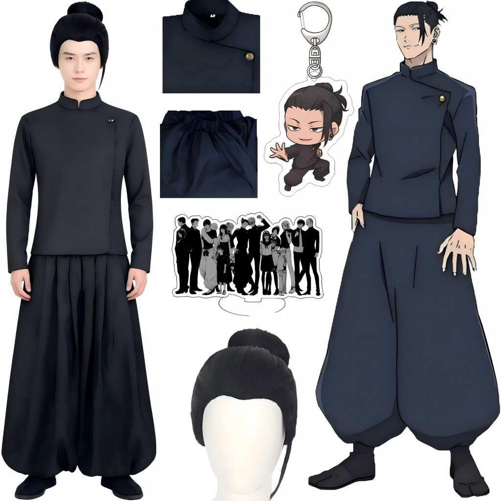geto suguru cosplay costume and wig display