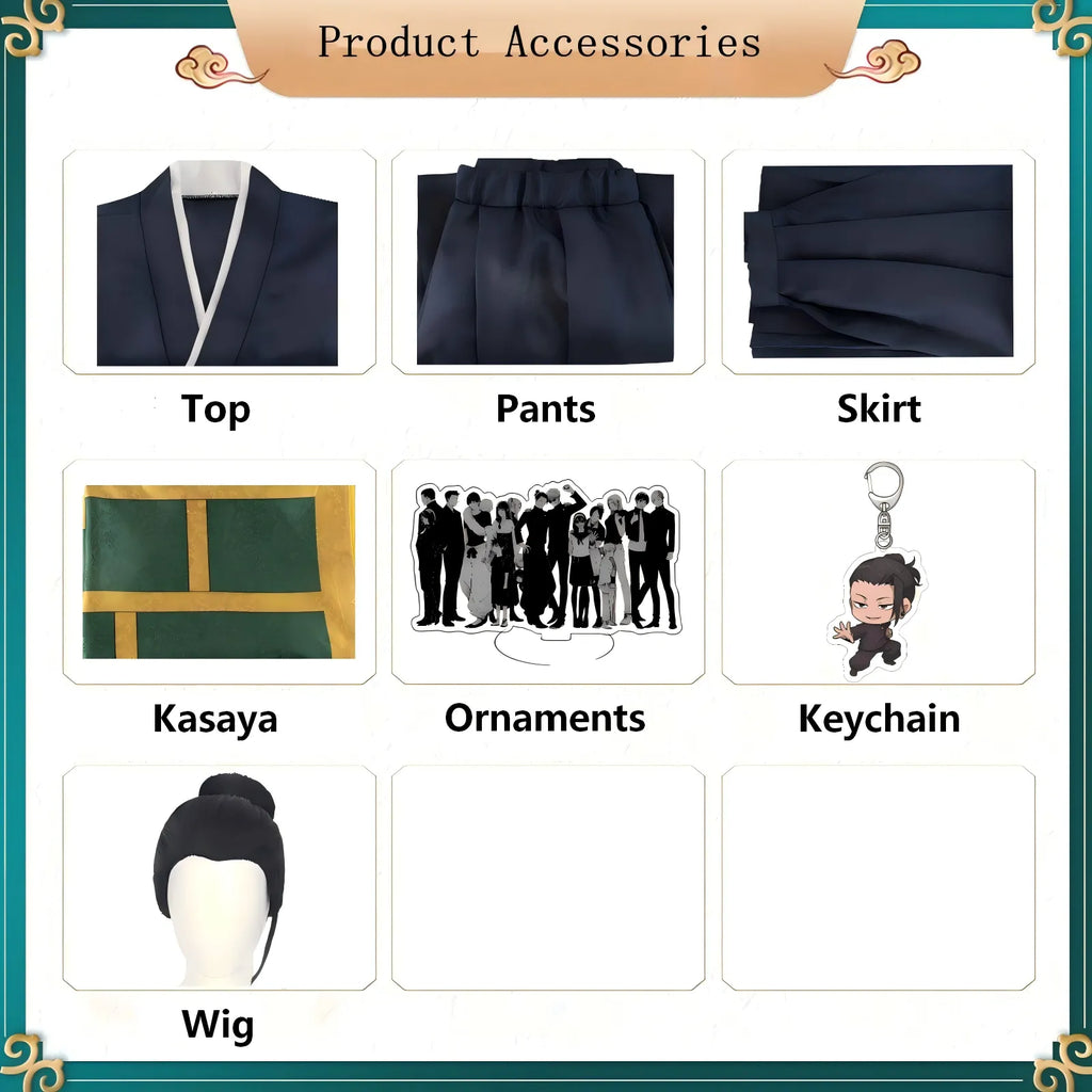product parts checklist for geto suguru costume