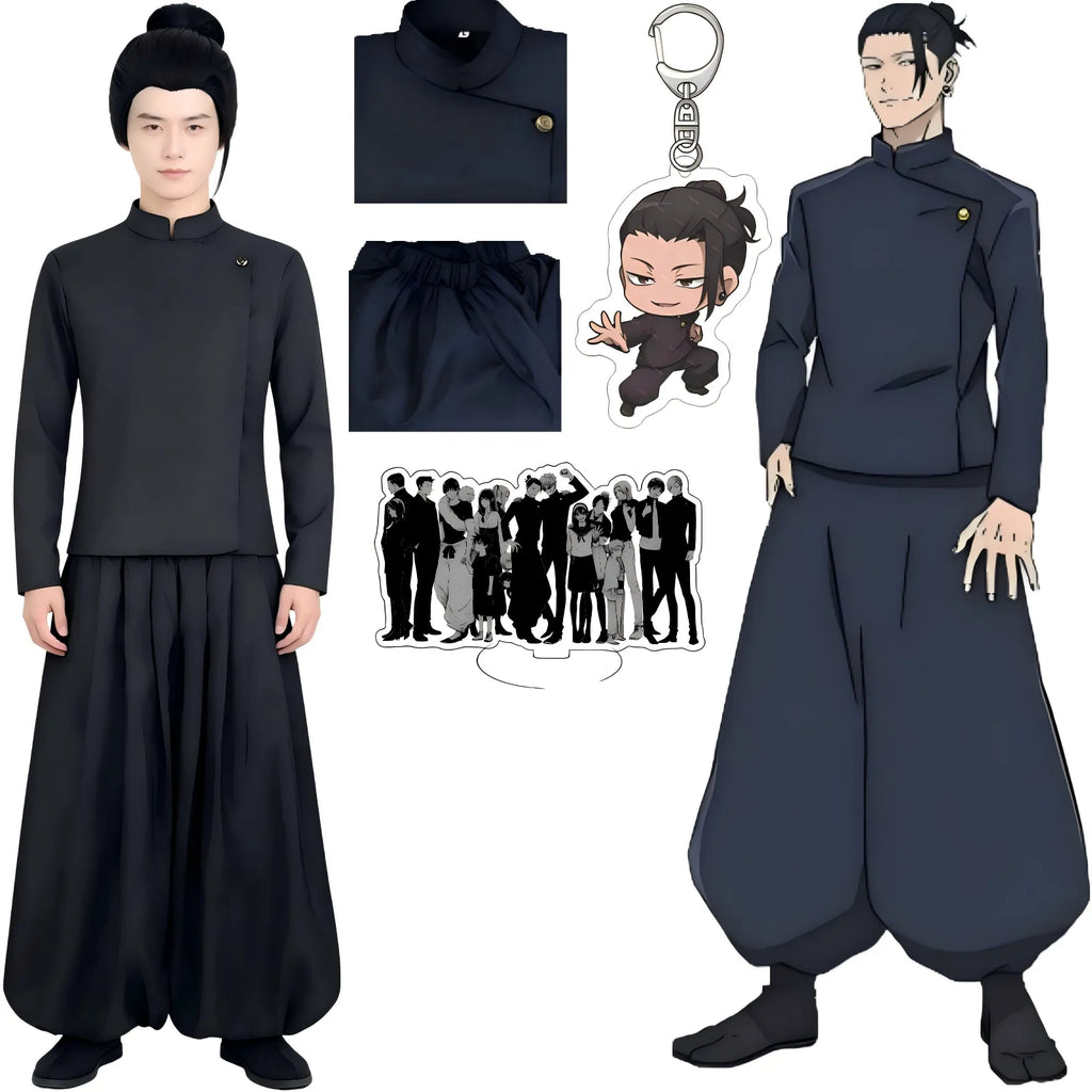 geto suguru cosplay outfit with wig and accessories