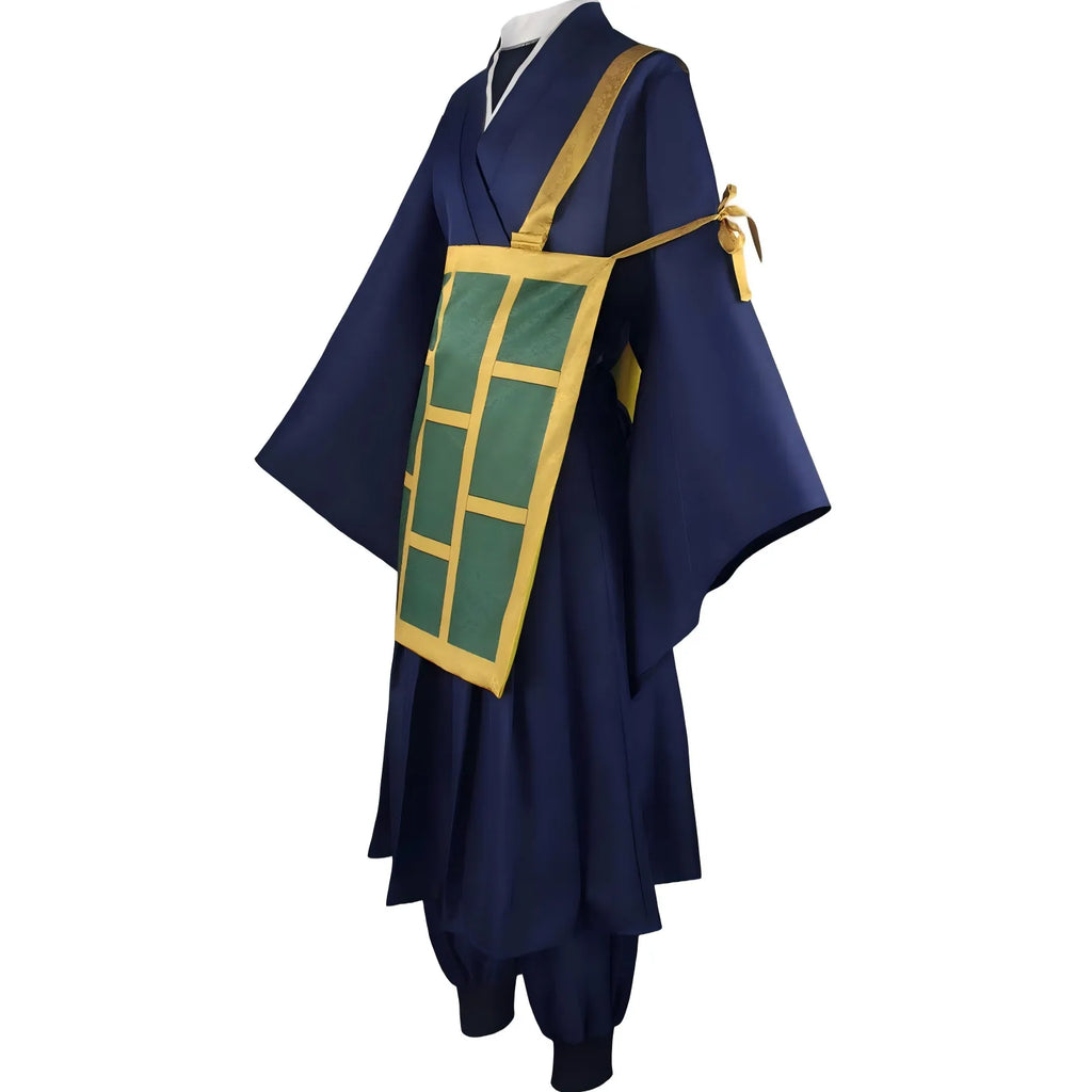 side view of geto suguru navy kimono cosplay