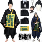 complete geto suguru cosplay set with wig and keychain
