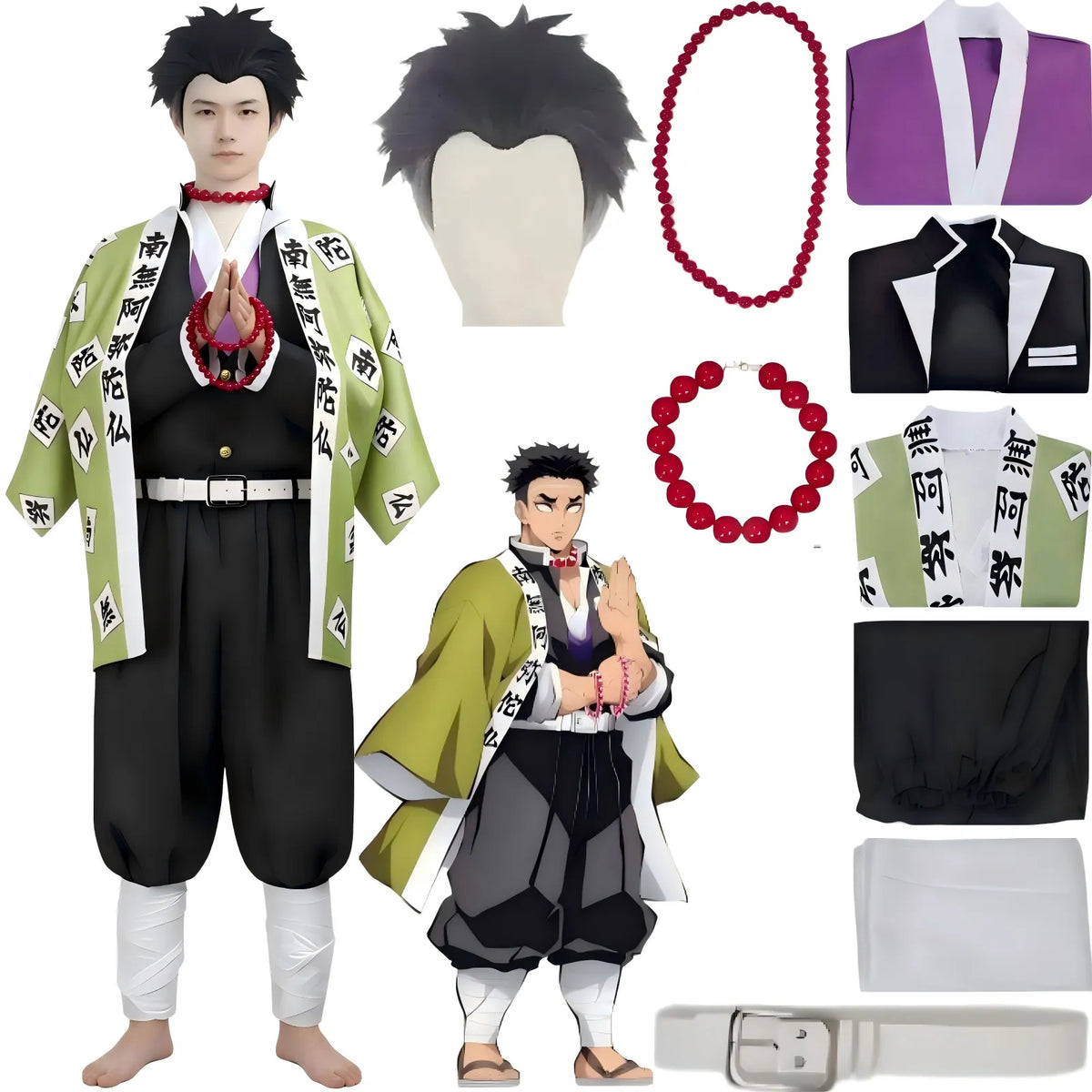 gyomei himejima cosplay outfit matching wig and full accessories display
