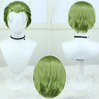 short green styled wig for heiter frieren cosplay anime character hairstyle front back view
