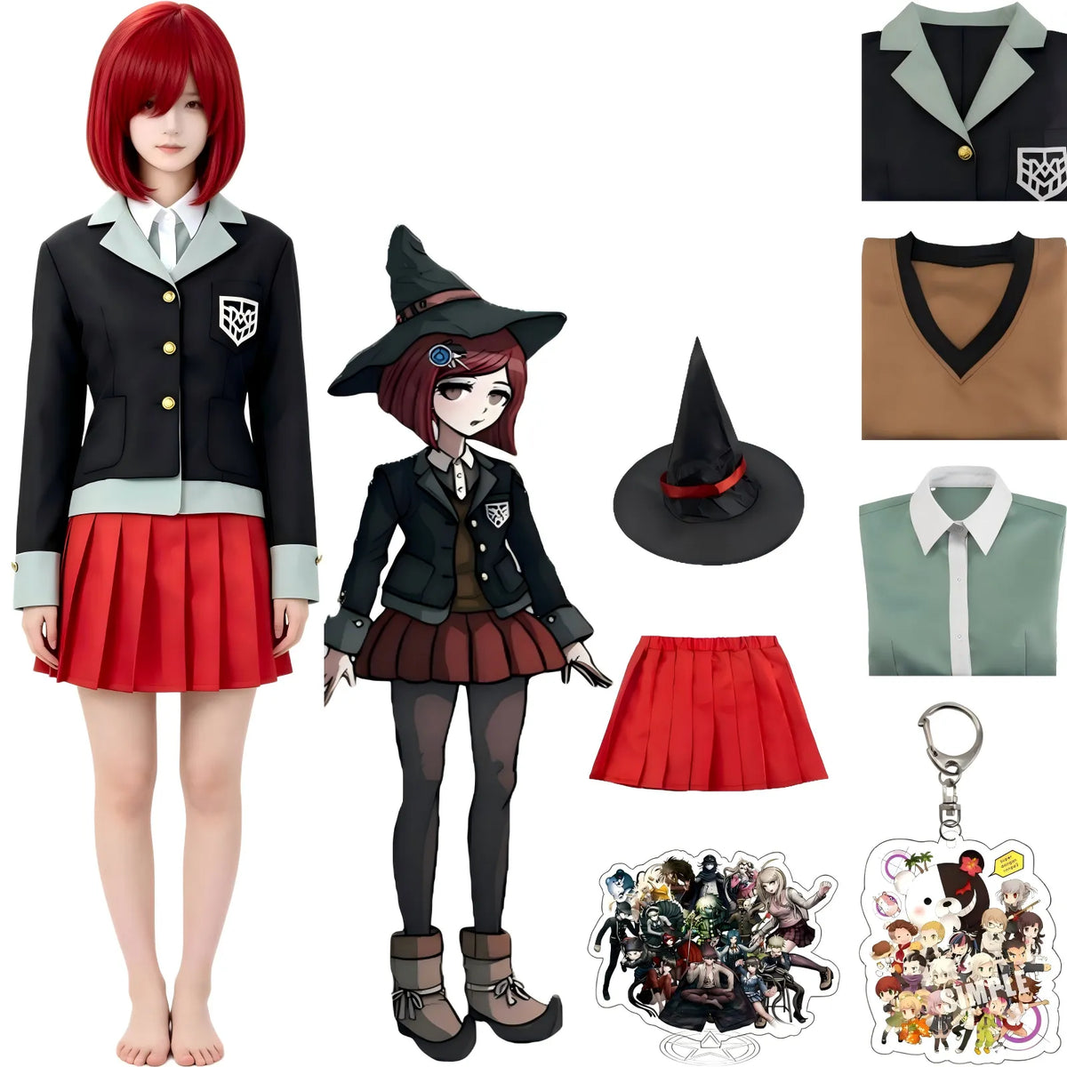 himiko yumeno cosplay outfit with wig and accessories