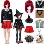 himiko yumeno cosplay suit and red wig display