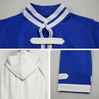 closeup details himmel frieren cosplay stand collar fastener hooded cape sleeve trim