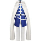 full body himmel frieren knight cosplay costume blue coat white pants long white shoulder cape
