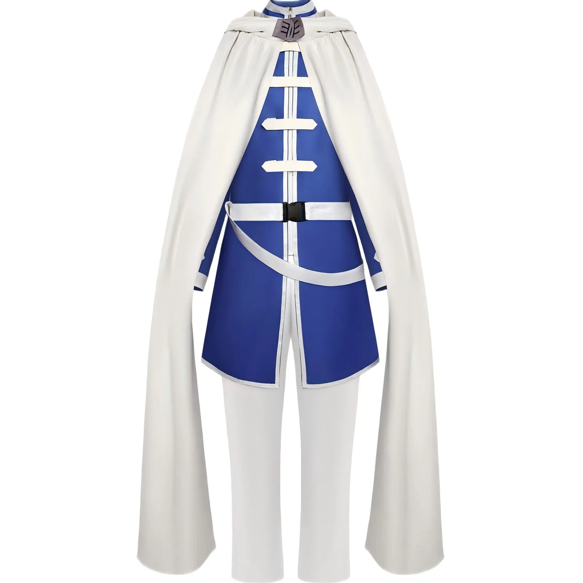 full body himmel frieren knight cosplay costume blue coat white pants long white shoulder cape