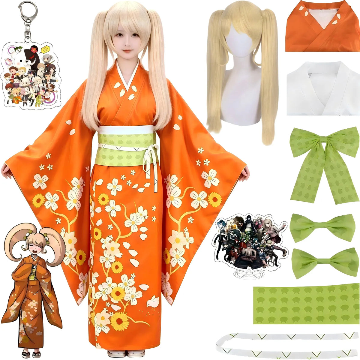 hiyoko saionji cosplay kimono set including wig and accessories