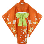 back view of hiyoko saionji orange kimono cosplay costume