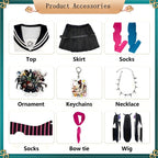 ibuki mioda cosplay full accessories set, socks necklace keychain