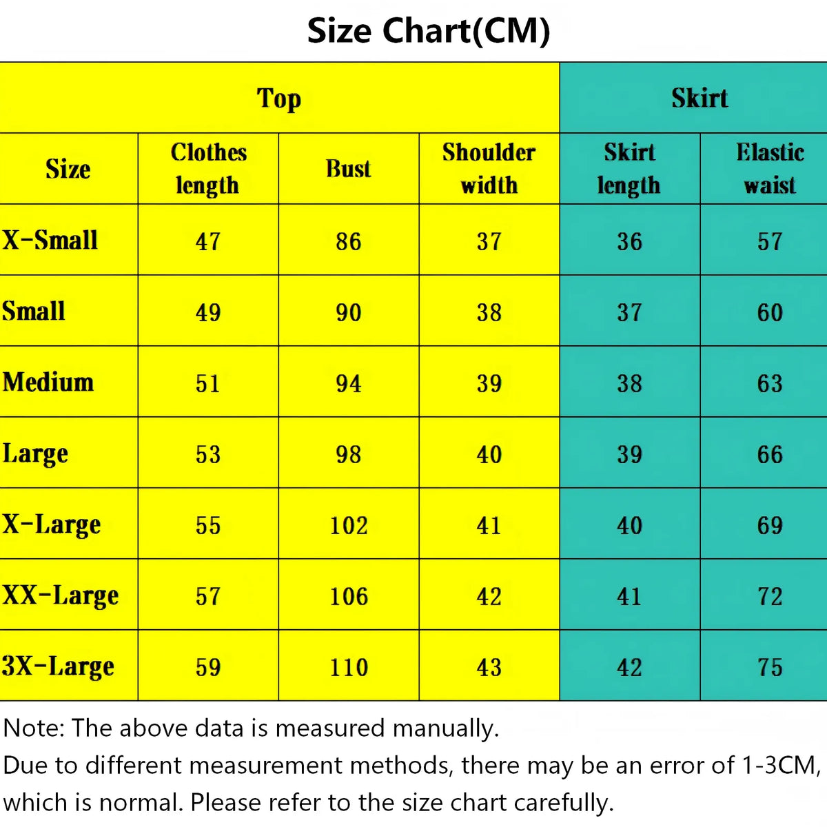 ibuki mioda cos suit size chart in cm