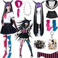 ibuki mioda cos suit, long wig with horns and accessories